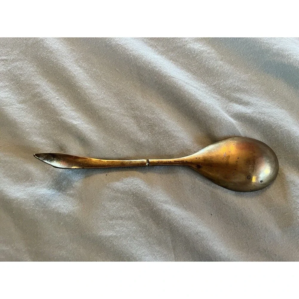 Vintage Leonard Silverware Serving Spoon Bird Detail Made in Italy